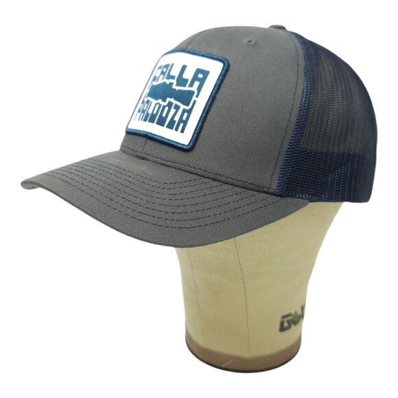 Fallapalooza Patch Mesh Snapback Cap Trucker Baseball Hat Richardson Gray Blue - Picture 2 of 13